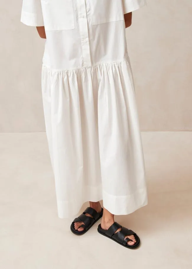 ALOHAS Dresses Bay 8211 White Cotton Midi Dress 8211 Women
