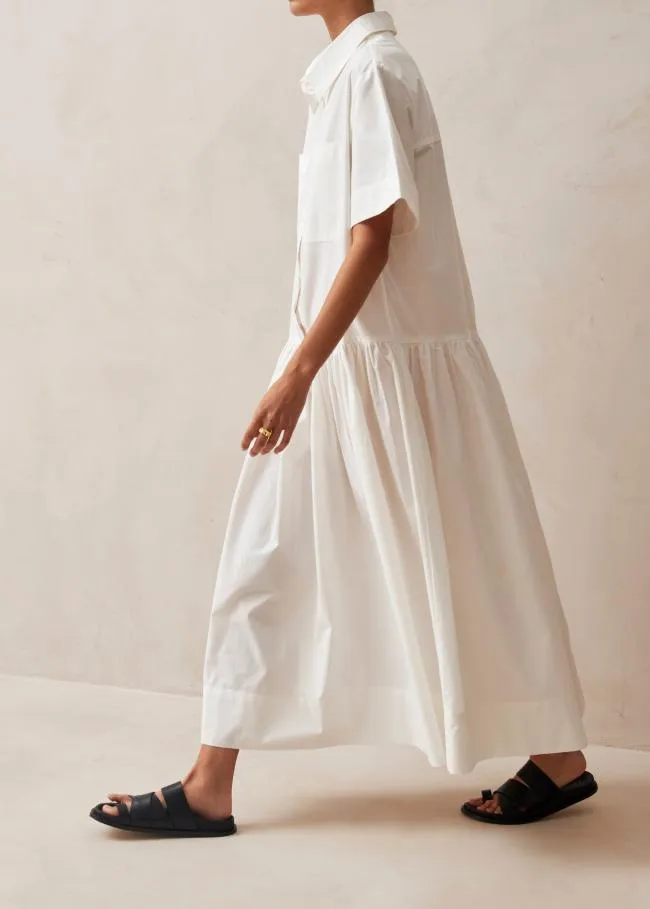 ALOHAS Dresses Bay 8211 White Cotton Midi Dress 8211 Women