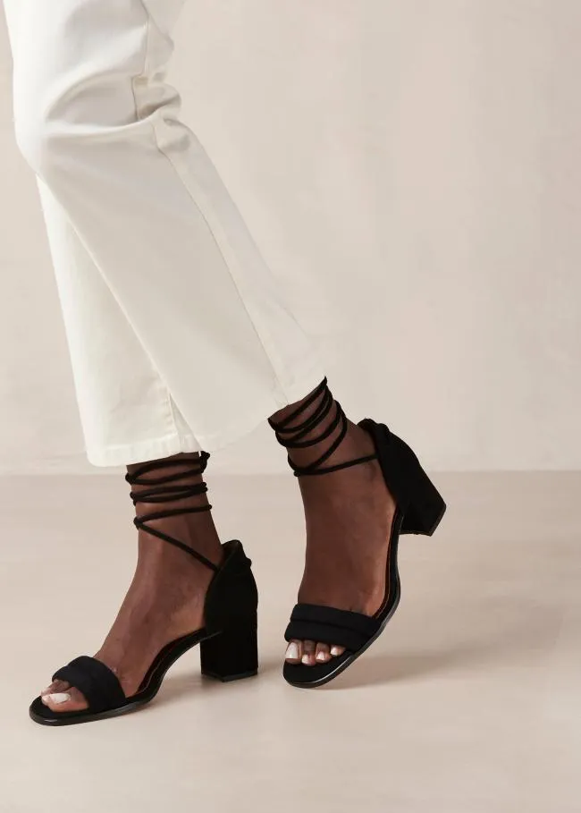 ALOHAS Heels Dakota 8211 Black Suede Sandals 8211 Women