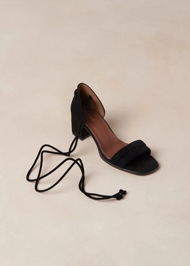 ALOHAS Heels Dakota 8211 Black Suede Sandals 8211 Women
