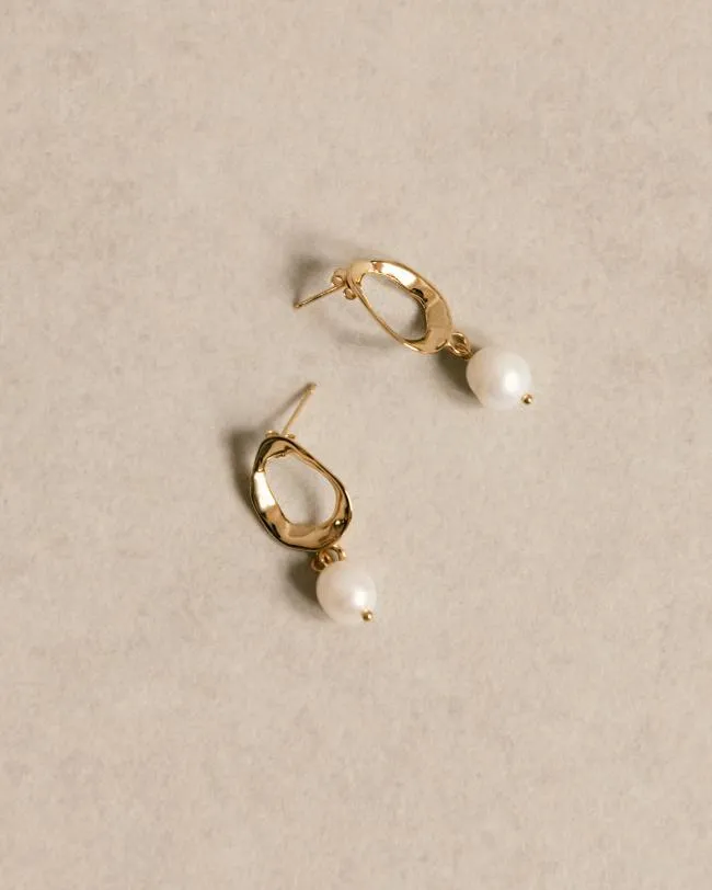 ALOHAS Jewelry Cocoa 8211 Gold Pearl Earrings 8211 Women