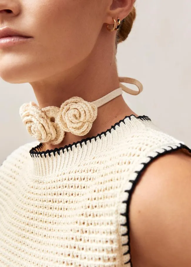 ALOHAS Jewelry Fleur 8211 Cream Cotton Necklace 8211 Women