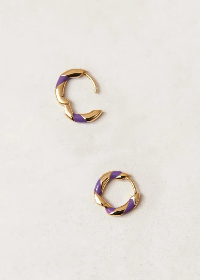 ALOHAS Jewelry Tin 8211 Gold And Purple Earrings 8211 Women