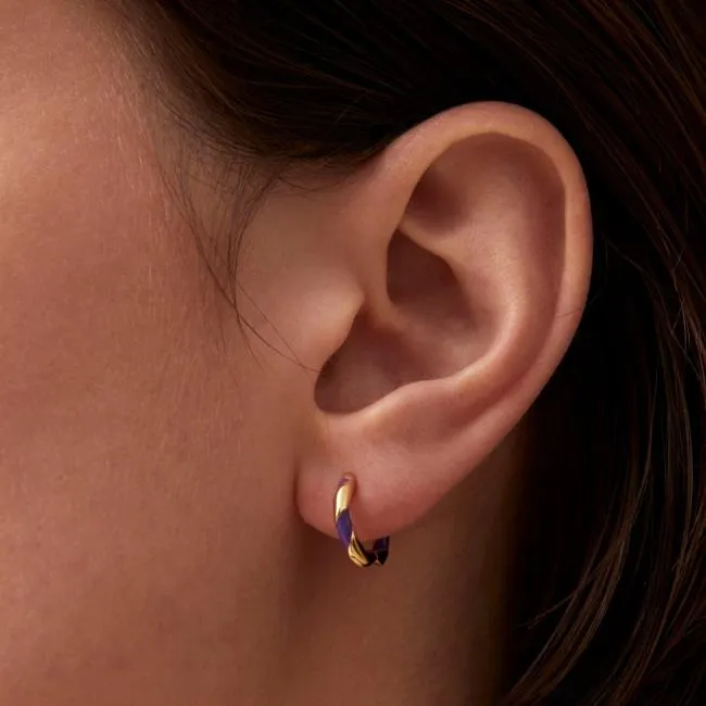 ALOHAS Jewelry Tin 8211 Gold And Purple Earrings 8211 Women