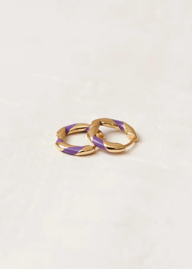 ALOHAS Jewelry Tin 8211 Gold And Purple Earrings 8211 Women