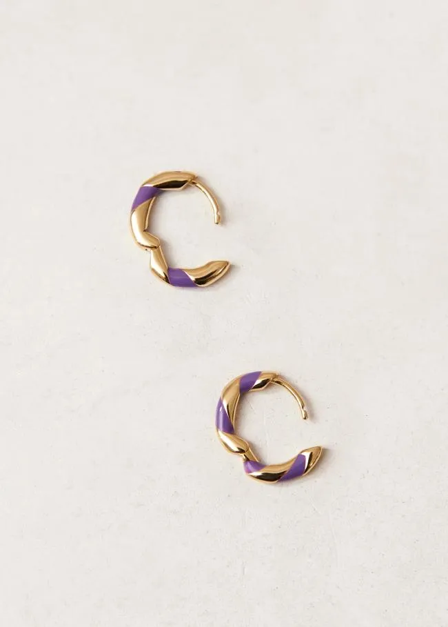 ALOHAS Jewelry Tin 8211 Gold And Purple Earrings 8211 Women