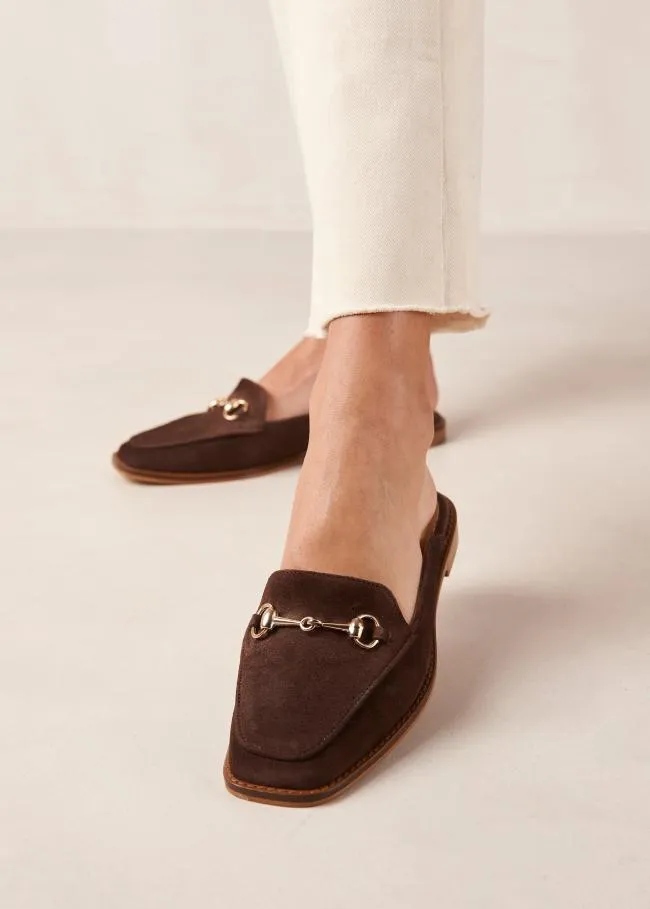 ALOHAS Loafers Kais 8211 Dark Brown Suede Mules 8211 Women