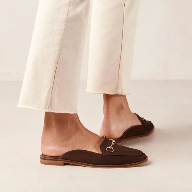 ALOHAS Loafers Kais 8211 Dark Brown Suede Mules 8211 Women