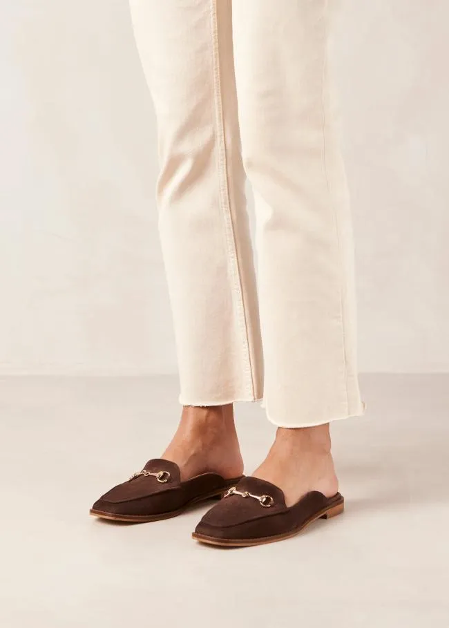 ALOHAS Loafers Kais 8211 Dark Brown Suede Mules 8211 Women