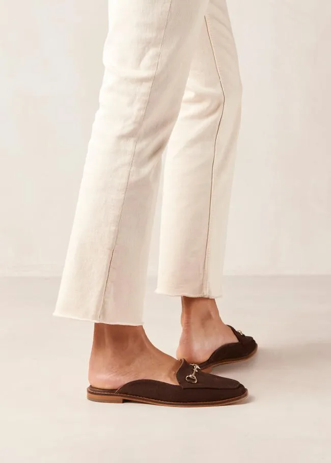 ALOHAS Loafers Kais 8211 Dark Brown Suede Mules 8211 Women