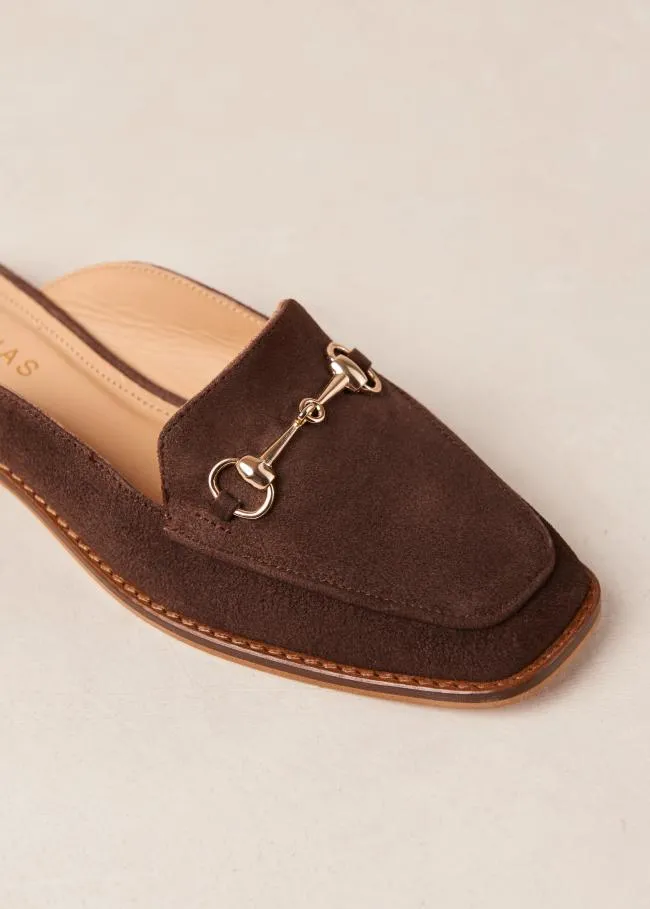 ALOHAS Loafers Kais 8211 Dark Brown Suede Mules 8211 Women
