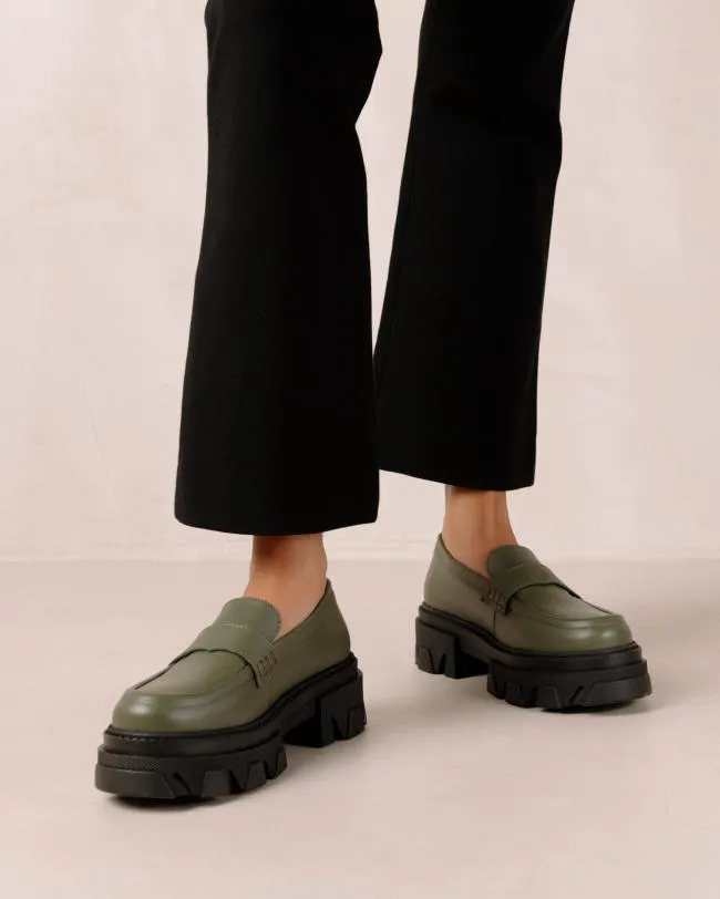 ALOHAS Loafers Trailblazer 8211 Green Leather Loafers 8211 Women