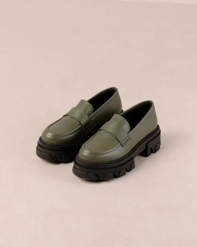 ALOHAS Loafers Trailblazer 8211 Green Leather Loafers 8211 Women