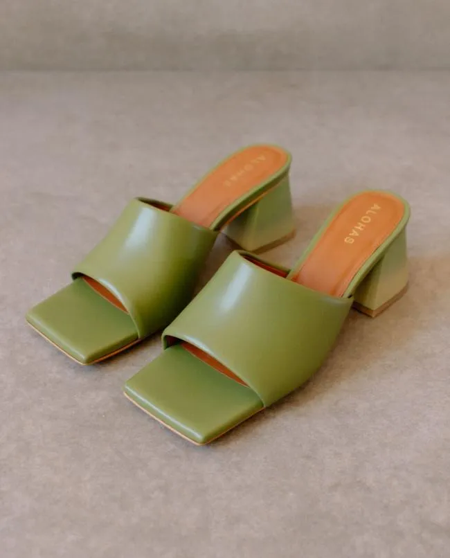 ALOHAS Mules Brushed Degrad 8211 Green And Yellow Leather Sandals 8211 Women