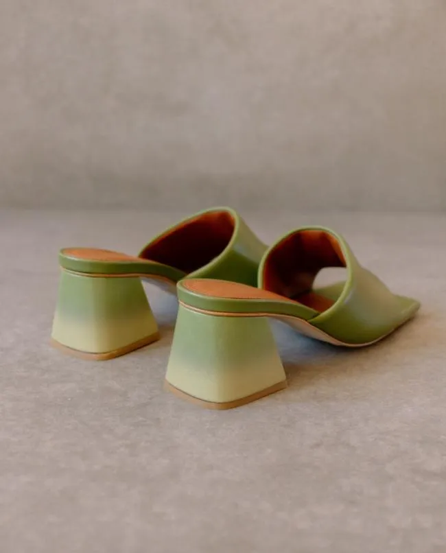 ALOHAS Mules Brushed Degrad 8211 Green And Yellow Leather Sandals 8211 Women