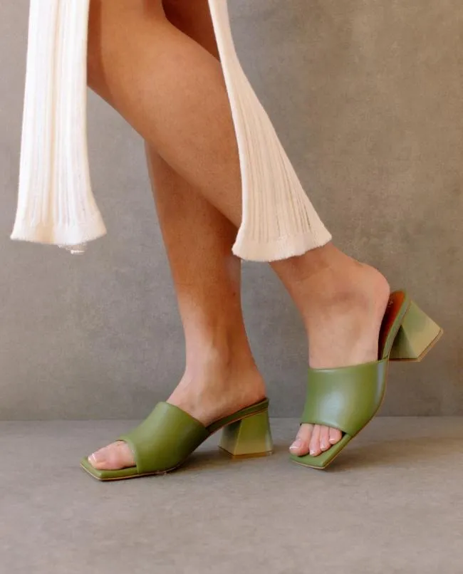 ALOHAS Mules Brushed Degrad 8211 Green And Yellow Leather Sandals 8211 Women