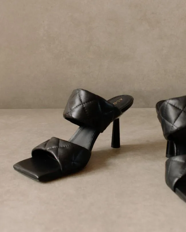 ALOHAS Mules Conner 8211 Black Leather Sandals 8211 Women