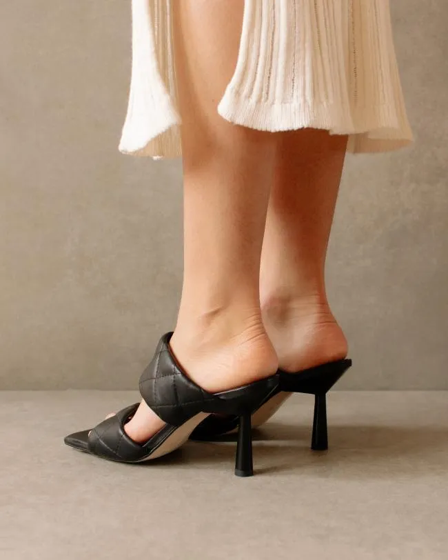 ALOHAS Mules Conner 8211 Black Leather Sandals 8211 Women