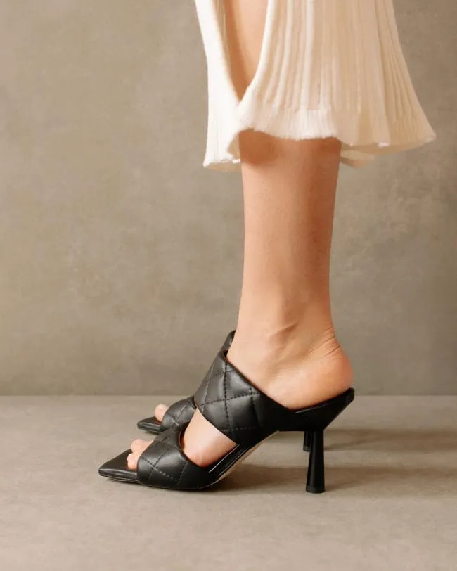 ALOHAS Mules Conner 8211 Black Leather Sandals 8211 Women