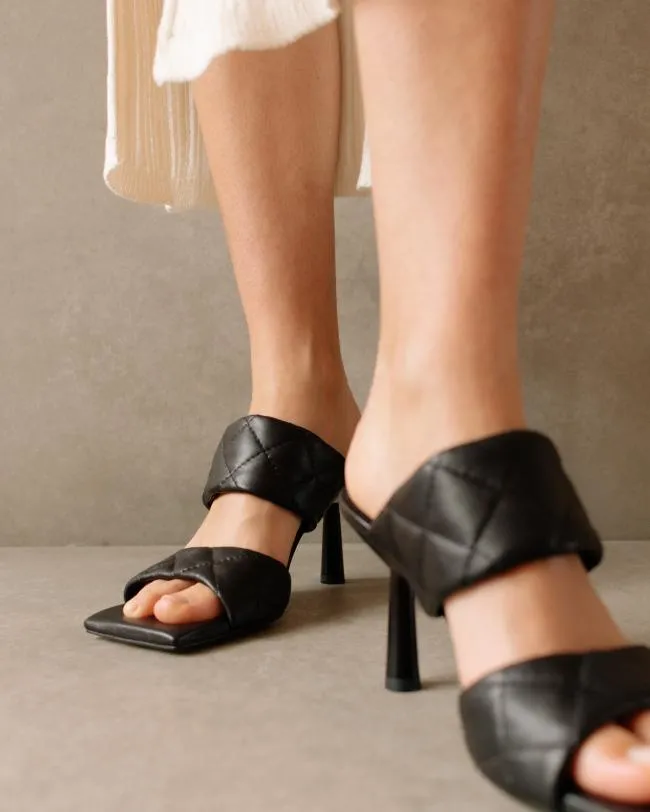 ALOHAS Mules Conner 8211 Black Leather Sandals 8211 Women