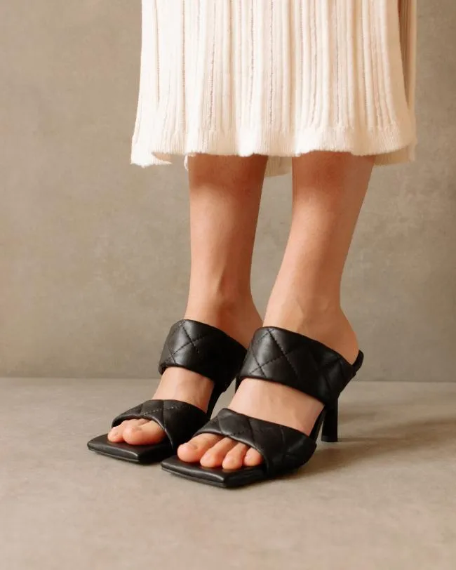 ALOHAS Mules Conner 8211 Black Leather Sandals 8211 Women