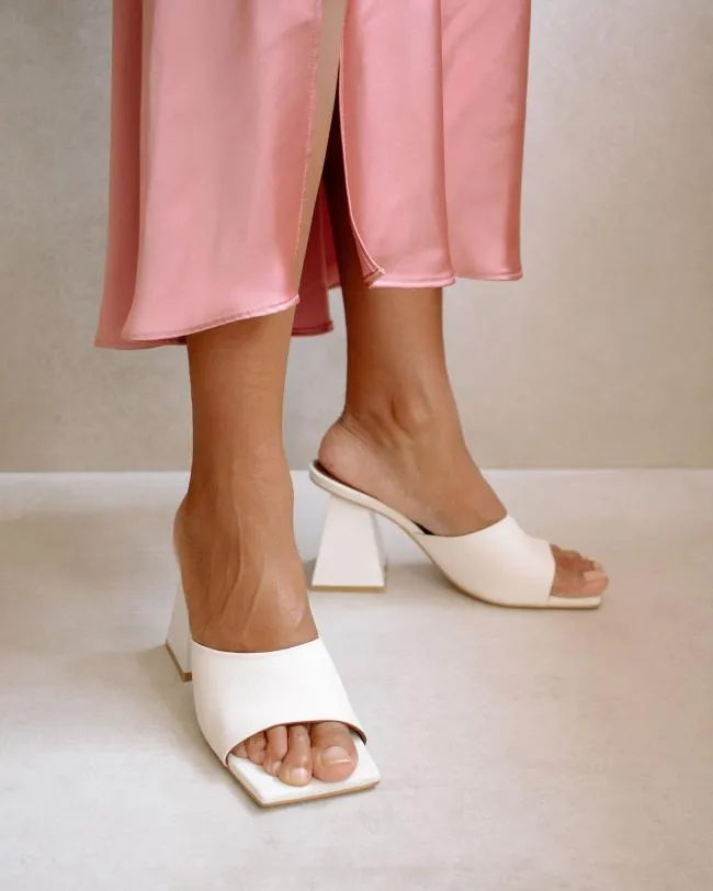 ALOHAS Mules Dune 8211 White Leather Sandals 8211 Women