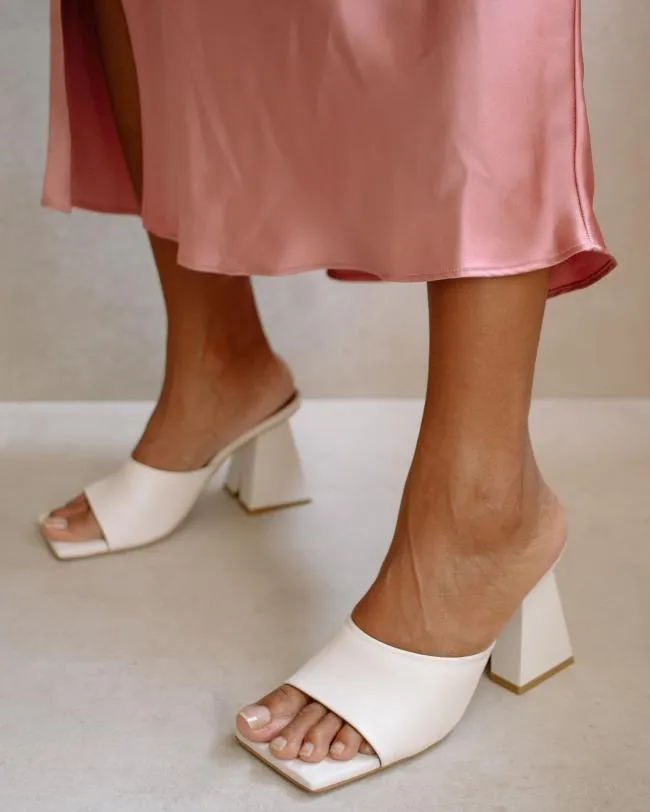 ALOHAS Mules Dune 8211 White Leather Sandals 8211 Women