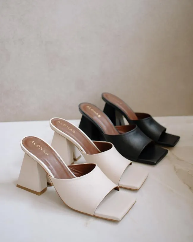 ALOHAS Mules Dune 8211 White Leather Sandals 8211 Women