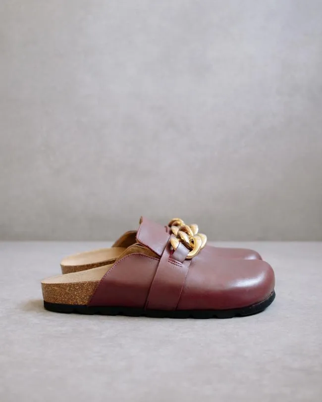 ALOHAS Mules Fireside Chain 8211 Red Leather Clogs 8211 Women
