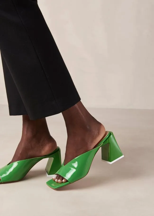 ALOHAS Mules Tasha 8211 Green Leather Mules 8211 Women
