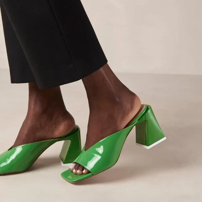 ALOHAS Mules Tasha 8211 Green Leather Mules 8211 Women