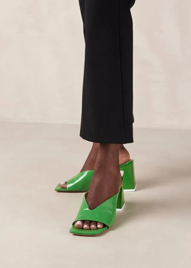 ALOHAS Mules Tasha 8211 Green Leather Mules 8211 Women