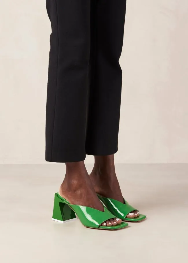ALOHAS Mules Tasha 8211 Green Leather Mules 8211 Women