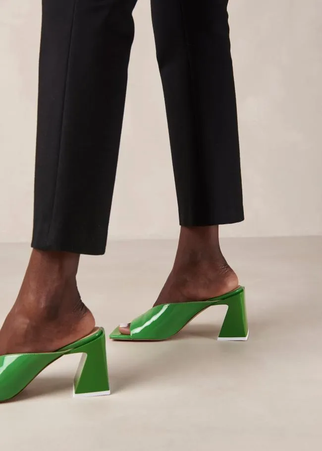 ALOHAS Mules Tasha 8211 Green Leather Mules 8211 Women