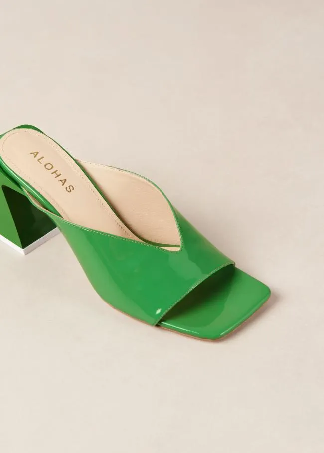 ALOHAS Mules Tasha 8211 Green Leather Mules 8211 Women