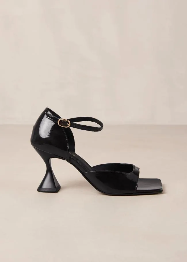 ALOHAS Pumps Beijos 8211 Black Patent Ankle Strap Heels 8211 Women