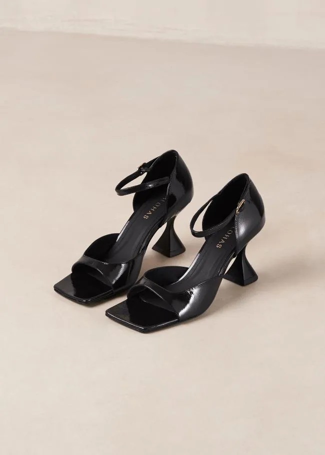 ALOHAS Pumps Beijos 8211 Black Patent Ankle Strap Heels 8211 Women