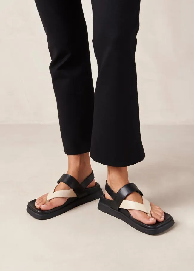 ALOHAS Sandals Decade 8211 Black And White Leather Sandals 8211 Women
