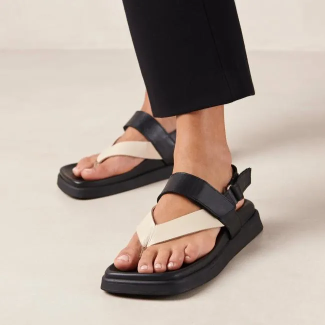 ALOHAS Sandals Decade 8211 Black And White Leather Sandals 8211 Women