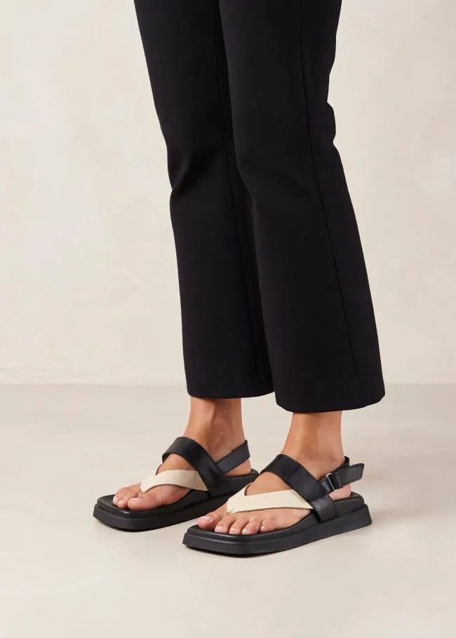 ALOHAS Sandals Decade 8211 Black And White Leather Sandals 8211 Women