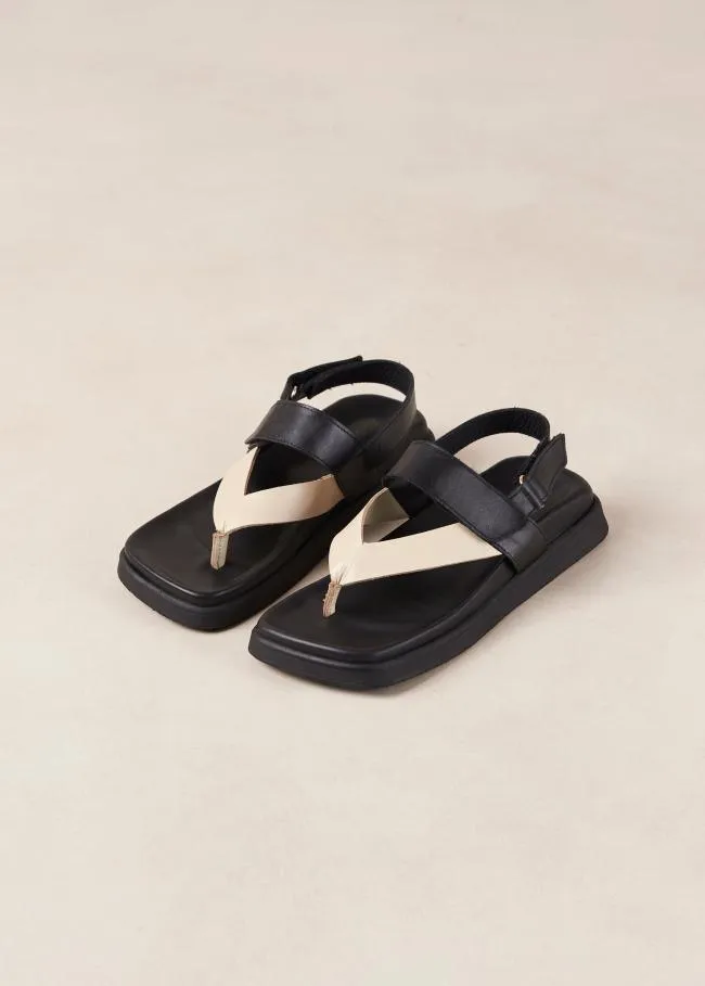 ALOHAS Sandals Decade 8211 Black And White Leather Sandals 8211 Women