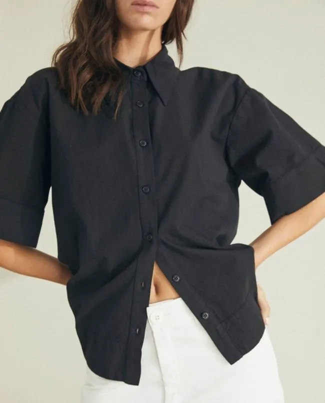 ALOHAS Shirts Zeal 8211 Black Cotton Shirt 8211 Women