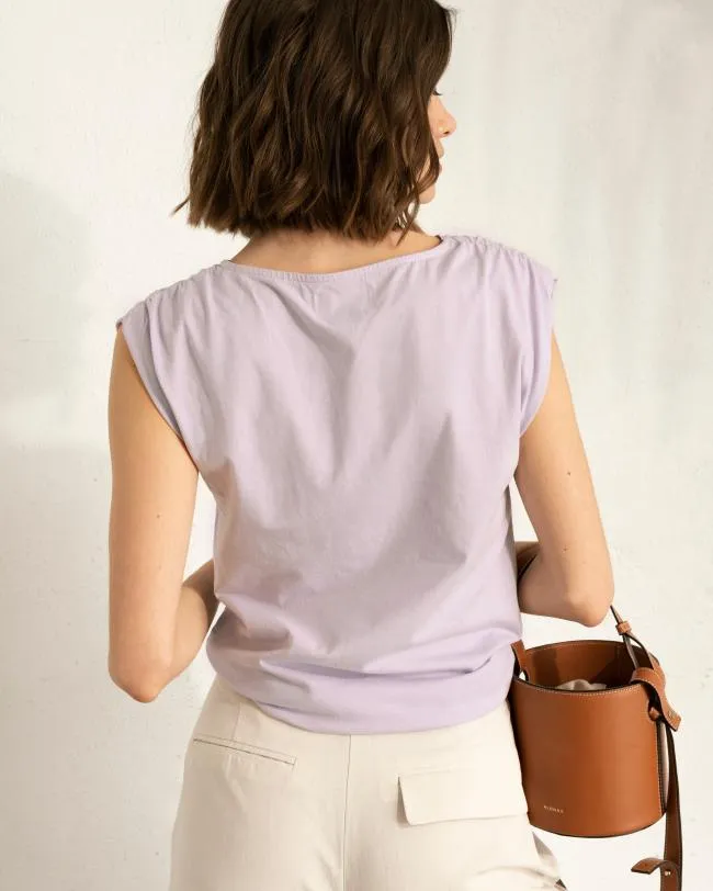 ALOHAS Tops Calm 8211 Purple Cotton Top 8211 Women