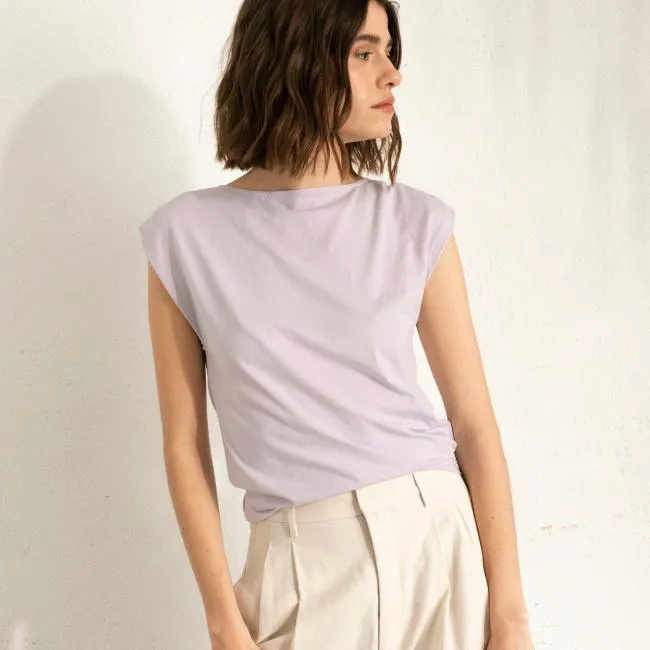 ALOHAS Tops Calm 8211 Purple Cotton Top 8211 Women