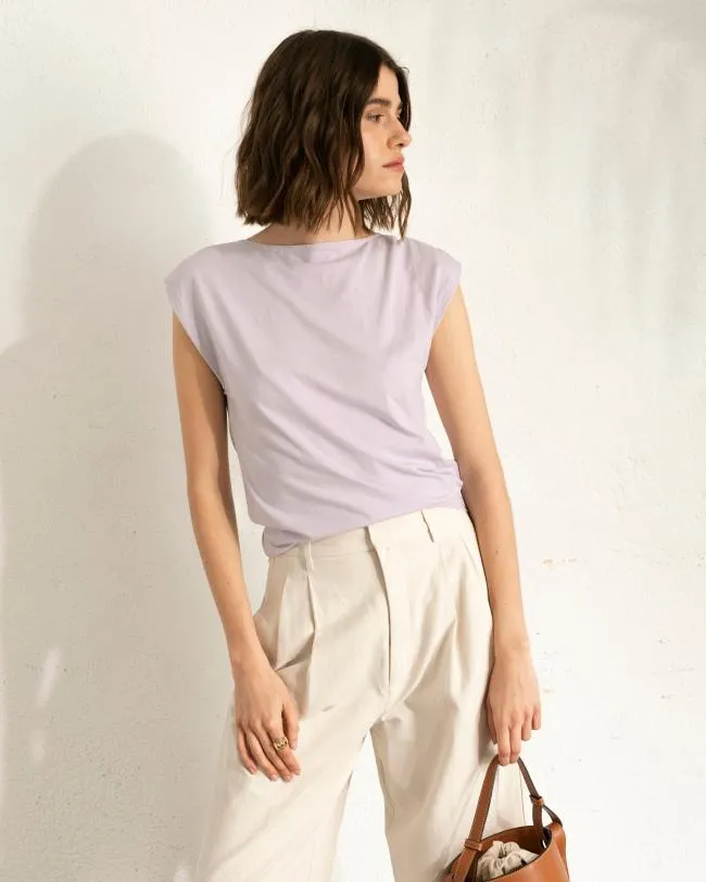 ALOHAS Tops Calm 8211 Purple Cotton Top 8211 Women