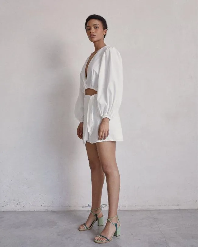 ALOHAS Tops Dazzling 8211 White Cotton Top 8211 Women