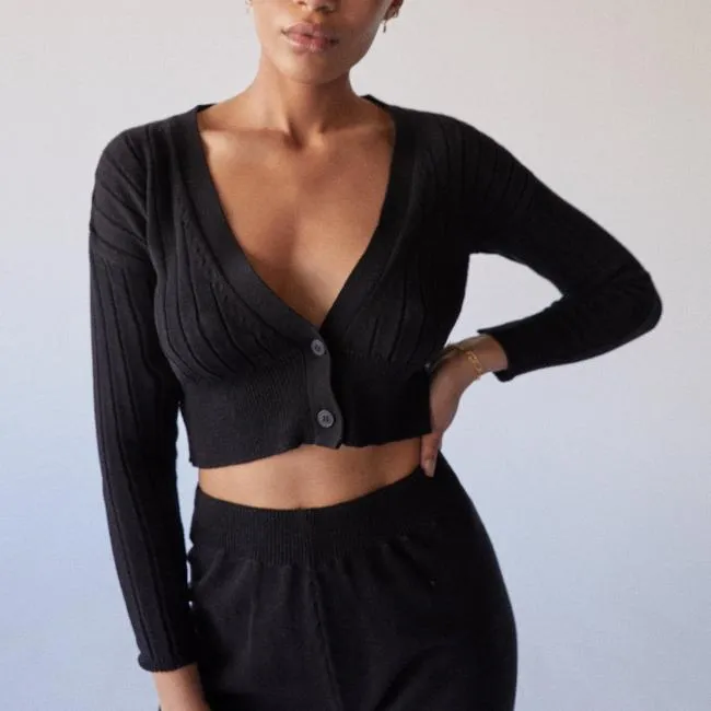 ALOHAS Tops Tender 8211 Black Cardigan 8211 Women