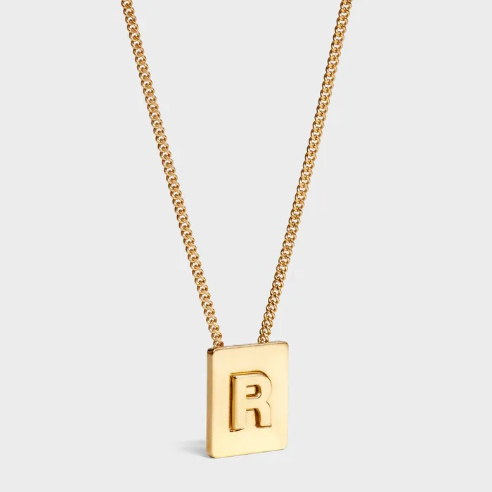 Alphabet R Necklace In Brass With Gold Finish Gold Women CELINE ALPHABET