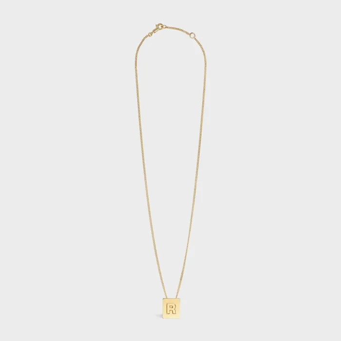 Alphabet R Necklace In Brass With Gold Finish Gold Women CELINE ALPHABET