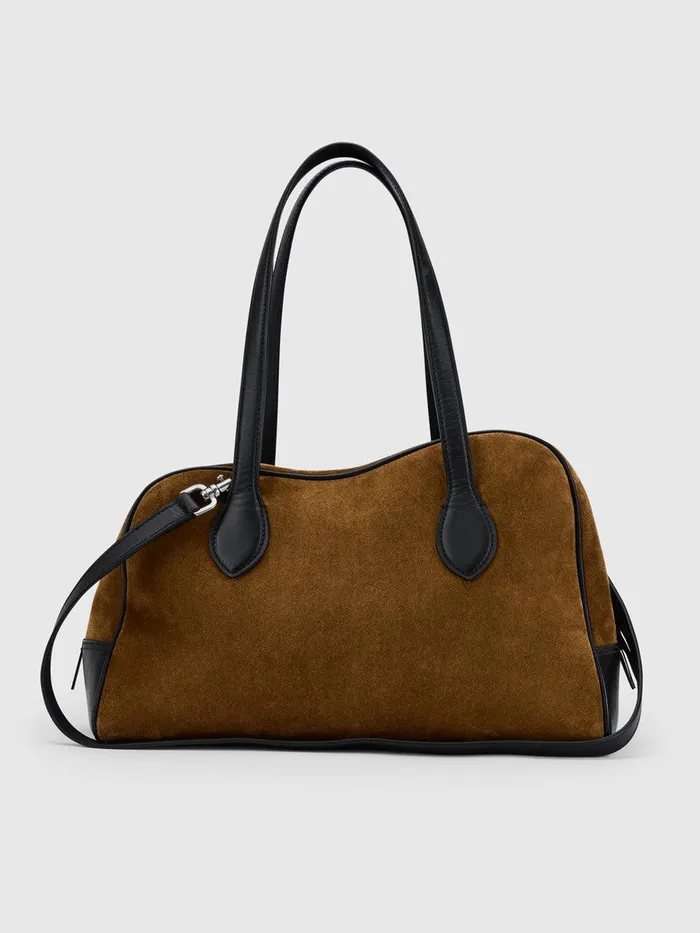 ATP Atelier Crossbody Bags Noale CannellaBlack SuedeLeather Top Handle Bag Cannellablack 8211 Women